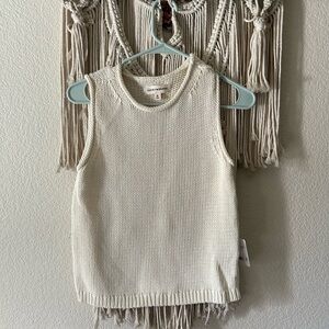Lucky Brand Cream Knit Sleeveless Top - XS